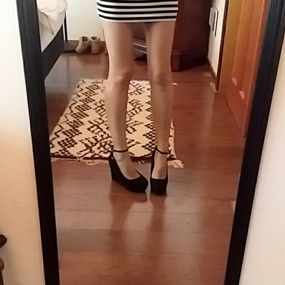 🚀Sales!💫Black suede Wedges shoes - Picture 2 of 8